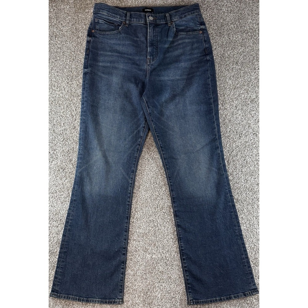 Express 90s Boot High Rise Jeans Womens 12 Regular Bootcut Blue Relaxed